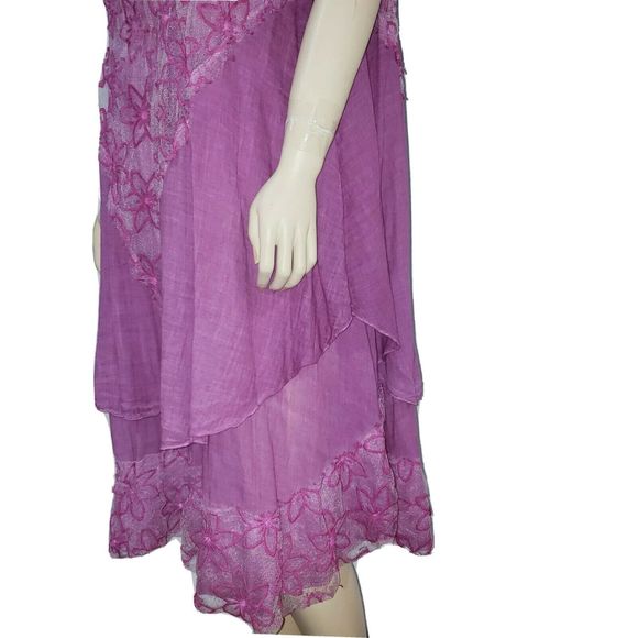 Park Moda Lagenlook Dress Asymmetric Floral Purple - Picture 5 of 12